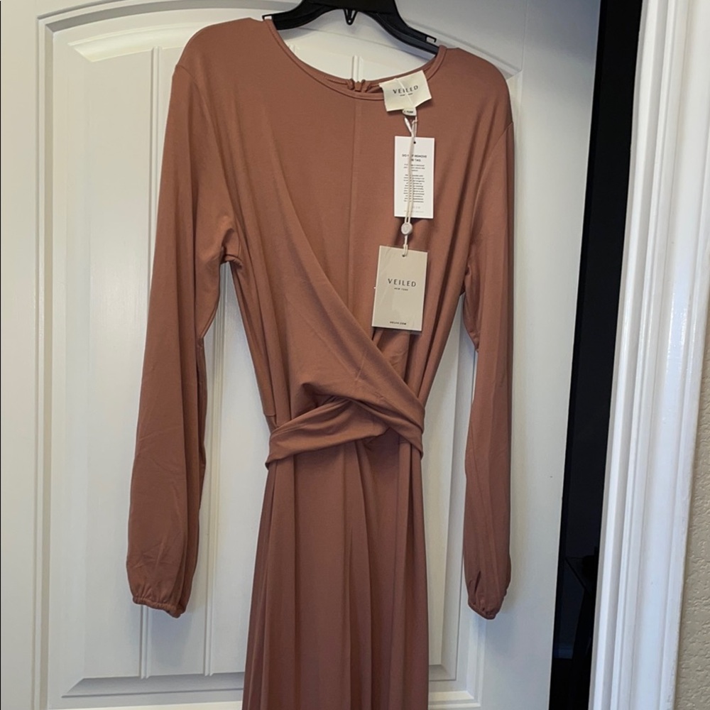Elegant rose dusty maxi dress